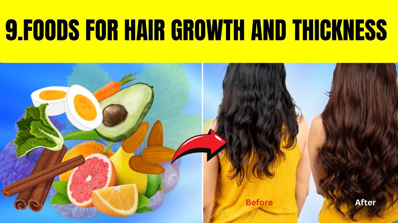 9 Best FOODS for hair growth and thickness in Telugu @Goodhealthbestie #hair