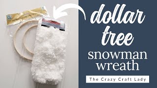 Dollar Tree Craft:  Fuzzy Mop Snowman Wreath