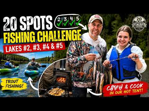 4 Lakes in ONE Weekend! | Hot Tent Camping & Fishing Adventure 🎣🏕️