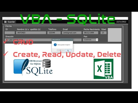 2️⃣3️⃣➖✅CRUD EXCEL SQLITE  (PRIMERA PARTE) ▶️ EXCEL - VBA (VISUAL BASIC PARA APLICACIONES)🔶