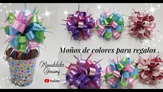 MOÑOS 🎀 DE 3 COLORES PARA ADORNAR REGALOS 🎁 .