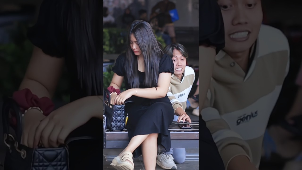 prank take beautiful lady's phone! 