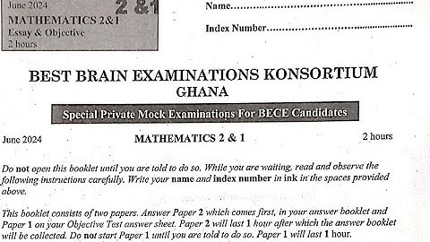 2024 BECE BEST BRAIN MATHEMATICS FOR JUNE