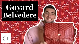 Goyard Red Goyardine Coated Canvas and Leather Belvedere PM Bag Goyard