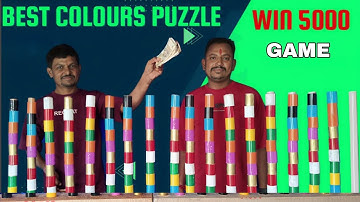 Top White and Red Colour Triangle design cylinders matching puzzle game challenge video