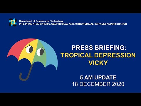 Press Briefing: Tropical Depression "#VickyPH" Friday, 5 AM December 18, 2020