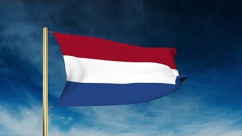Netherlands Flag Slider Style. Waving In The Wind With Cloud Background Animatio Stock Animation