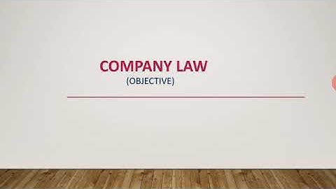 Company Law(Objective question & answer)-2