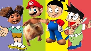 Wrong Heads The Crood Super Mario Ninja Hatori Suneo Doraemon Finger Family Song
