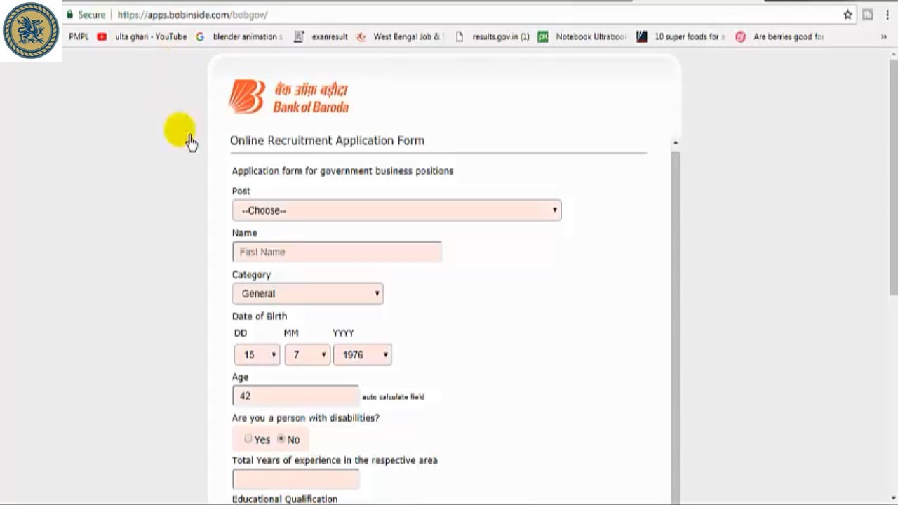 New Job Human Resources On Contract Basis Jobs In Bank Of Baroda BOB 