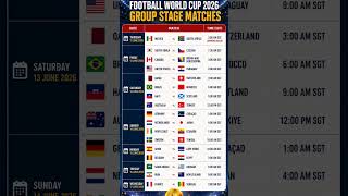 🏆 FIFA World Cup 2026 Group Stage Fixtures | Full Schedule ⚽ #fifa #worldcup #football #2026