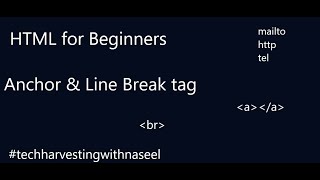 HTML for beginners Part 3 | Links and Anchor tags| Tech Harvesting with Naseel