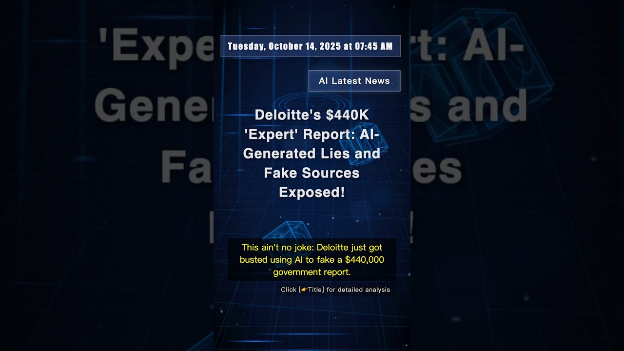 🧐👉 Deloitte's $440K 'Expert' Report: AI-Generated Lies and Fake Sources Exposed! 