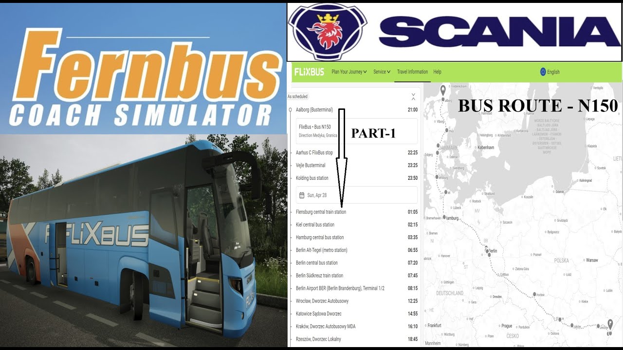 PART-1 Real FlixBus Route N150 Bus from #aalborg (#denmark) to # ...