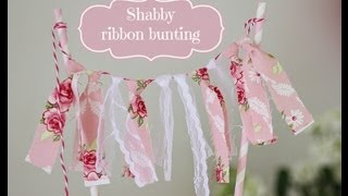 Shabby Ribbon Bunting Cake Topper