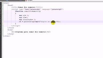 Programa para sumar dos números en javascript.avi