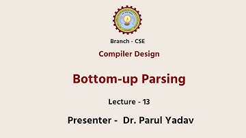 | AKTU Digital Education | Compiler Design | Bottom Up Parsing