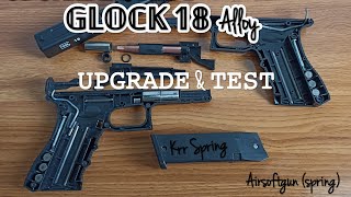 Glock 18 alloy airsoftgun spring- upgrade dan tes