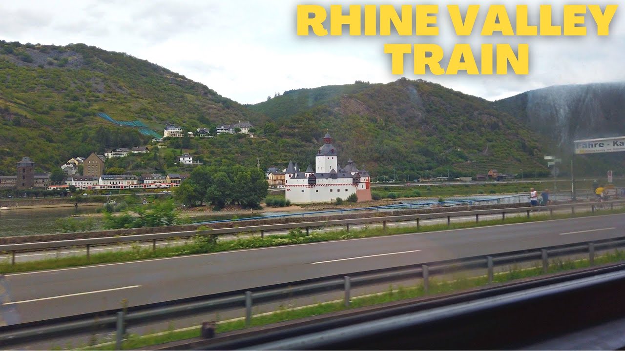 Train through the Rhine Valley - Oberwesel to Frankfurt Rhine River Train Travel - 4K