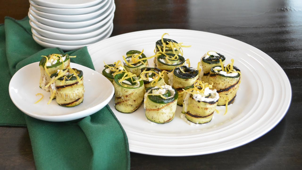 Feta Stuffed Zucchini Rolls Grilled Appetizer Low Carb YouTube