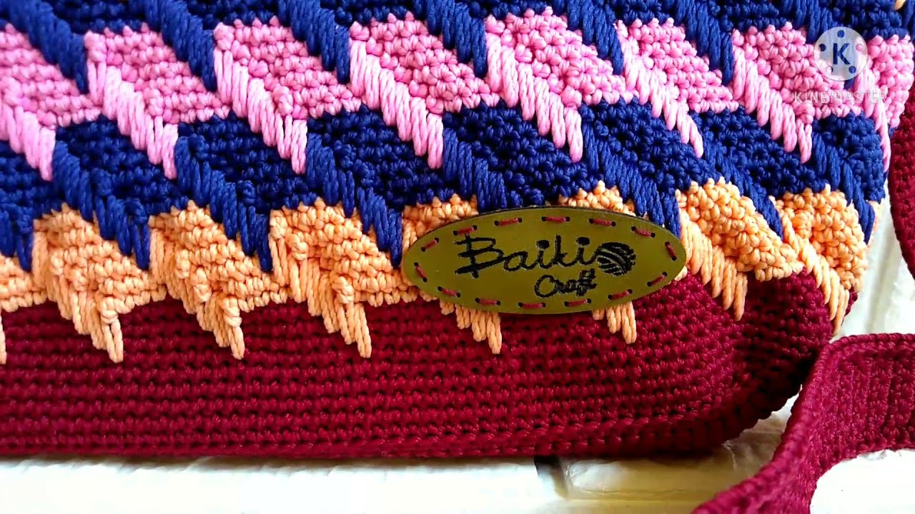 Detail Tas Rajut Motif Panah / Spike Crochet Bag Details
