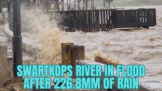 Swartkops river in flood after 226.8mm of rain