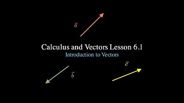 Calculus and Vectors - Lesson 6.1: Introduction to Vectors