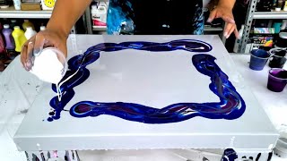 My New Favorite! - Iridescent Blue/Black - The Window Technique - Acrylic Paint + Water