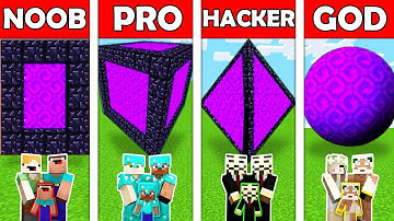 Minecraft NOOB vs PRO vs HACKER vs GOD : FAMILY NETHER PORTAL in Minecraft! AVM Shorts Animation