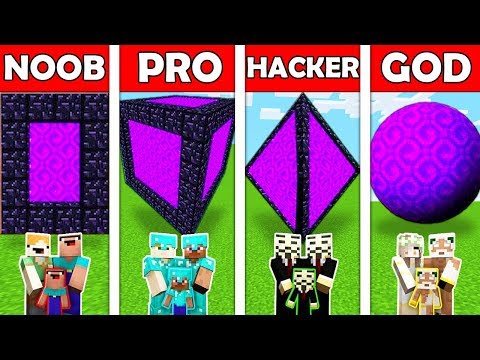 Minecraft NOOB vs PRO vs HACKER vs GOD : FAMILY NETHER PORTAL in Minecraft! AVM Shorts Animation