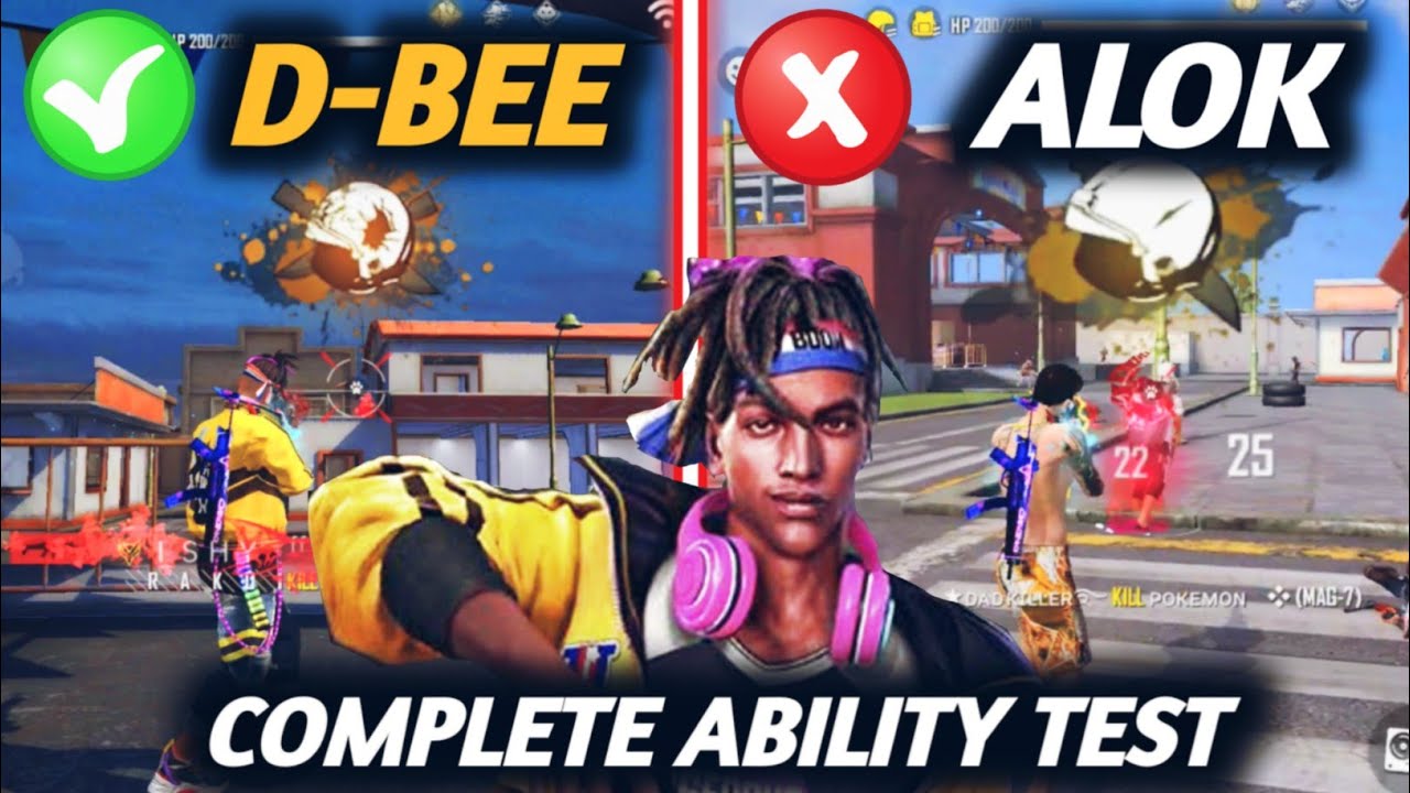 D-BEE ABILITY TEST | NEW CHARACTER D-BEE VS DJ ALOK ACCURACY & MOVEMENT SPEED TEST-FREE FIRE | I SHY