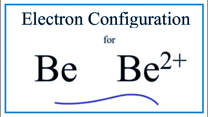 Be 2+ Electron Configuration (Beryllium Ion)