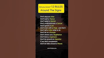 "Did You Know?" | 12 Rules of Zodiac Signs That Everyone Should Follow #zodiac #astrology  #tarot