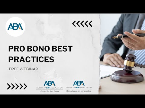 Pro Bono Best Practices Webinar