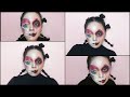 TWO FACED (SKULL &amp; CLOWN) NO FACEPAINT MAKE UP TUTORIAL