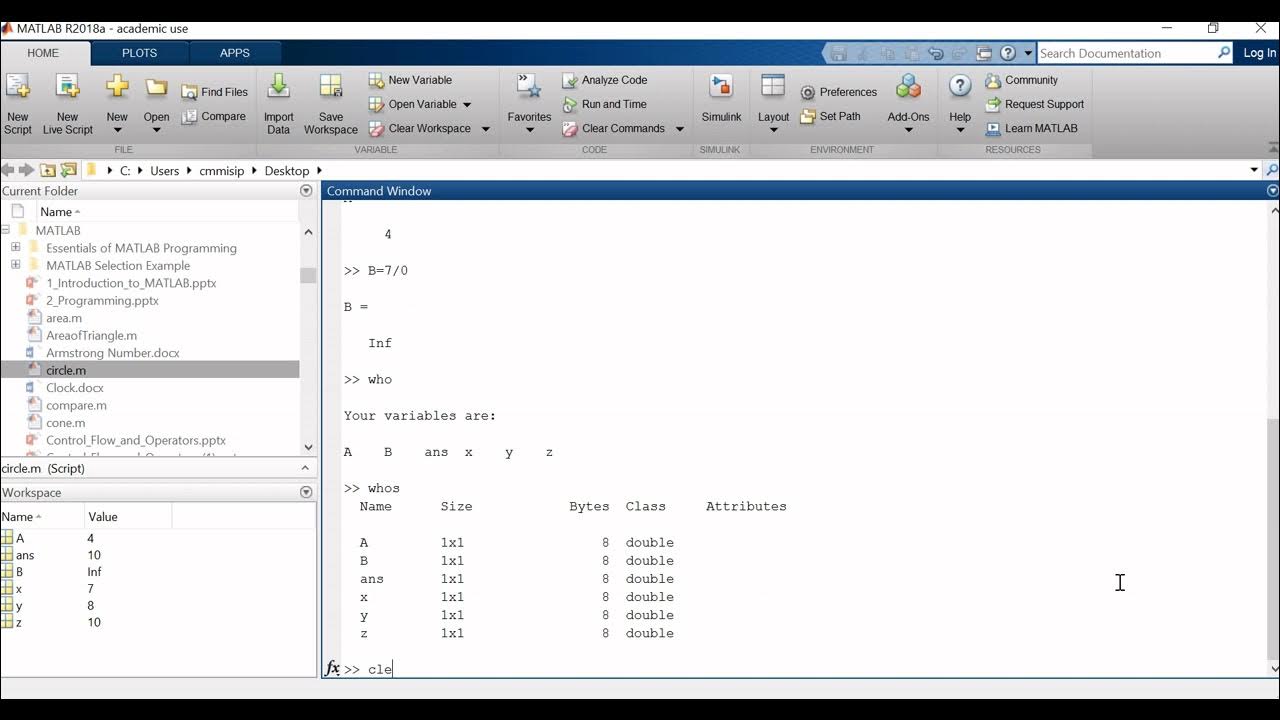 Introduction to MATLAB Familiarization of the Interface - YouTube