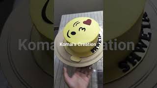 Simple cute Cake#birthdaycake#cakedecorating#cutecake#simplecake#cakeart#shortvideo #komalscreation