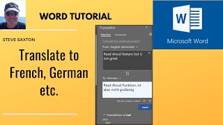 Translate to French, German, Spanish and more. How to use the language translator in Microsoft Word. screenshot 2