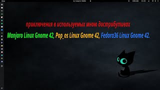 Приключения в дистрибутивах Manjaro Linux Gnome 42, Pop_os Linux Gnome 42, Fedora36 Linux Gnome 42.