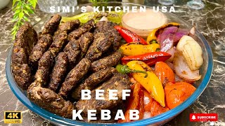 Delicious Beef Kebab I Beef Kofta Kebab With Pan Grilled Vegetables I Beef Kebab Never Been So Tasty