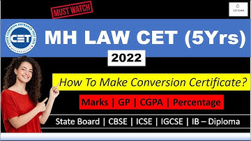 MH LAW CET - How to make Conversion Certificate? CAP ROUND - Marks to % | Grades to % | CGPA to %