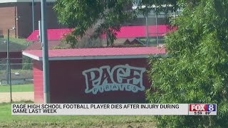 Page High School football player dies after injury during game last week screenshot 4