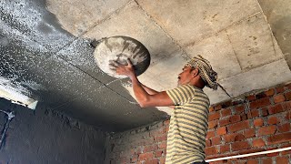 Perfect! Ceiling Roof Plastering Techniques_2BHK Kitchen Shuttering Ceiling Quick Plaster withCement