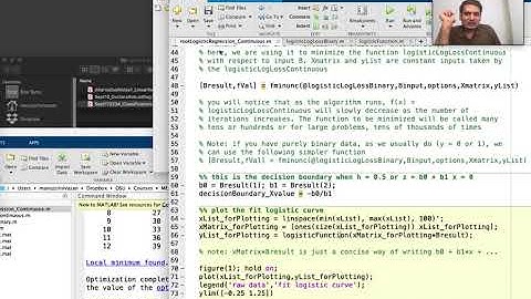 Logistic regression MATLAB demo, part 2, overlapping data