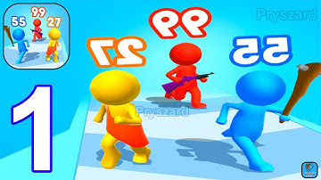 Stickman Battle 3D - Gameplay Walkthrough Part 1 Levels 1-9 Stickman Run Merge Game (Android, iOS)