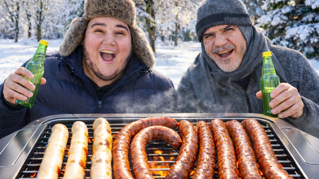 FAIRE UN BARBECUE EN HIVER DANS LA NEIGE AVEC MON PÈRE ! (Il fait bon..)