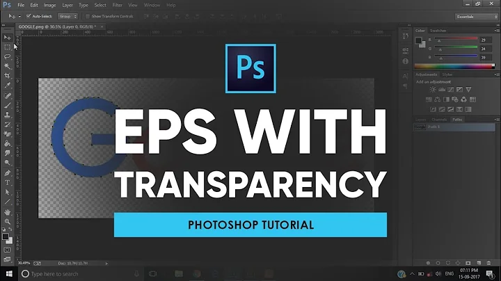 Export Image as EPS with Transparency | Photoshop Tutorial