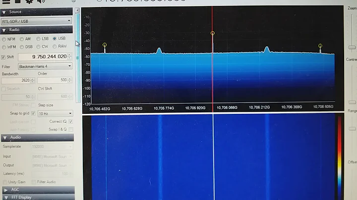 Es'hail-2 beacon RX testing 10.706GHz