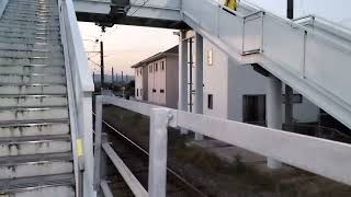 福塩線　横尾駅　115系３両編成のかぼちゃ列車(湘南色)　福山駅→府中駅行