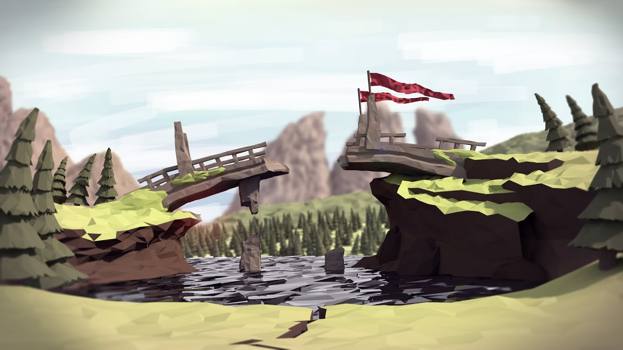  PigArt  BLENDER Low Poly: Broken bridge - YouTube